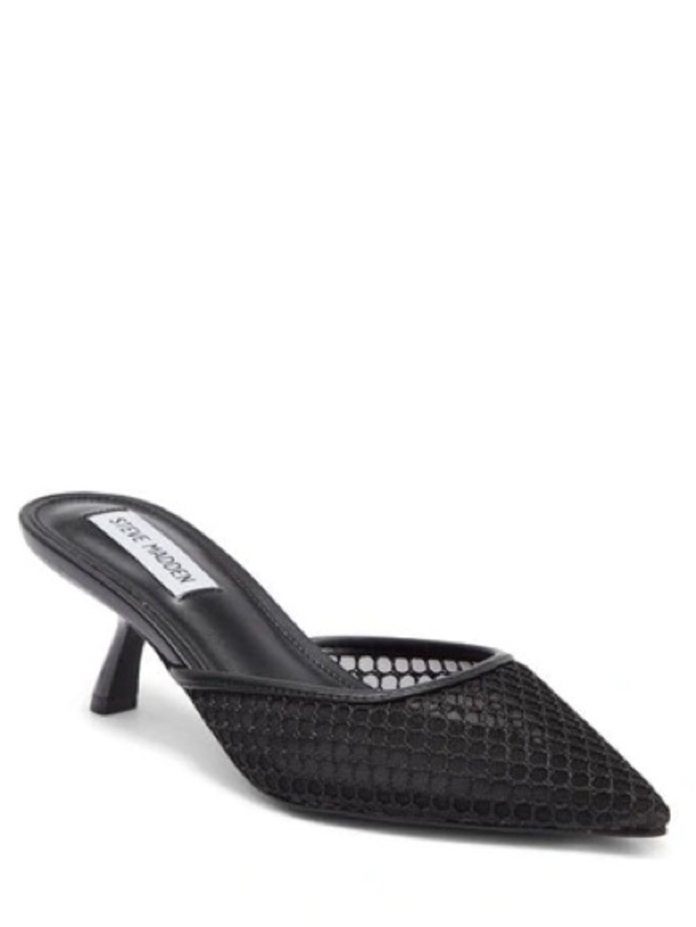 Steve Madden Mariano Sheer Mesh Mule in Black Size Womens 8.5 Pointy Toe Heels